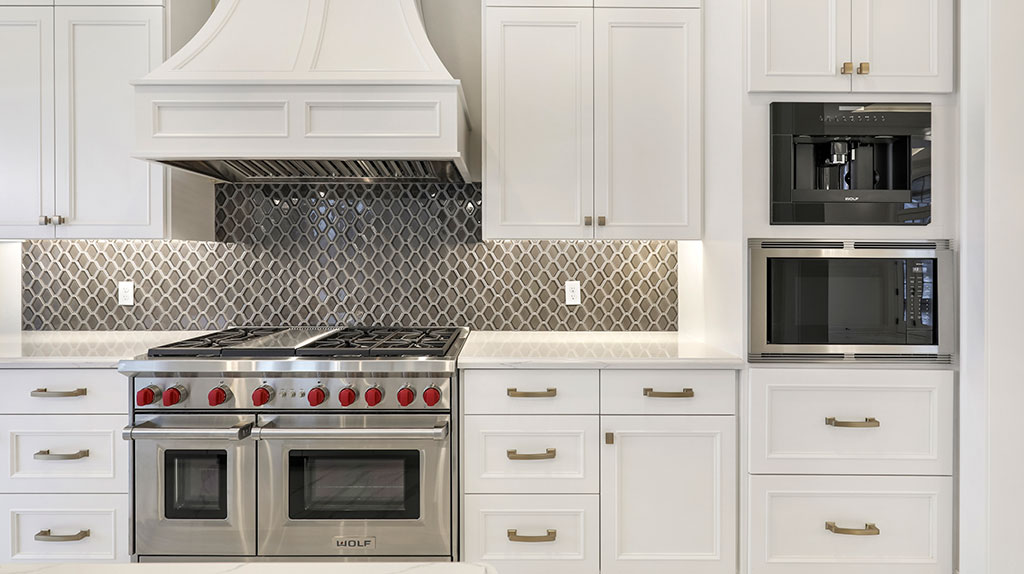 Steam Oven in White Kitchen - Woodlane Alcove MN