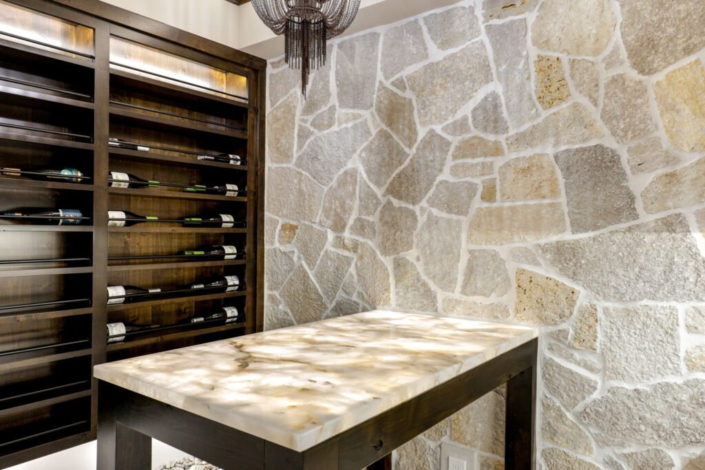 brown stone wine cellar