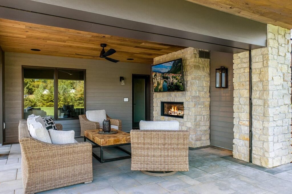 Outdoor Four Season Room - Gas Fireplace Feature